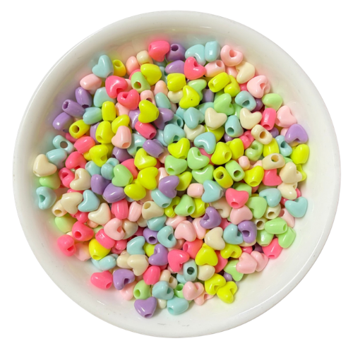 Multicolor Mini Heart Beads
