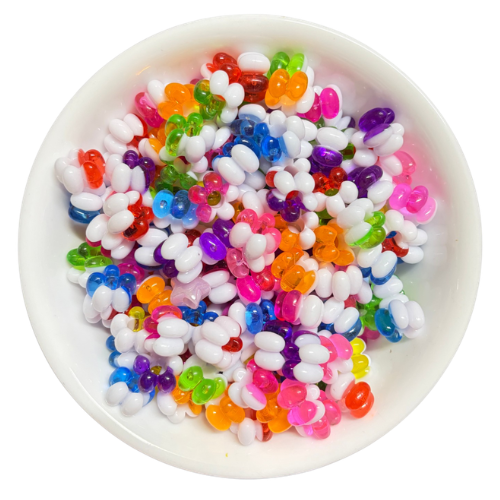 2 Tone Flower Acrylic Beads