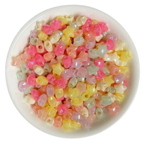 Holographic pastel Star beads