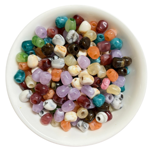 Marbled Oval Glossy Resin  Beads