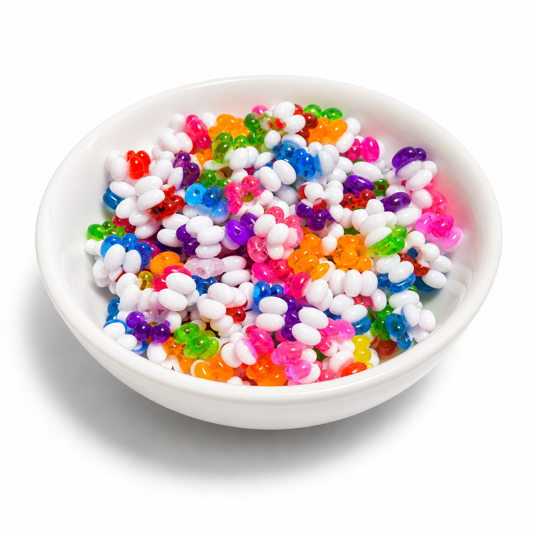 2 Tone Flower Acrylic Beads