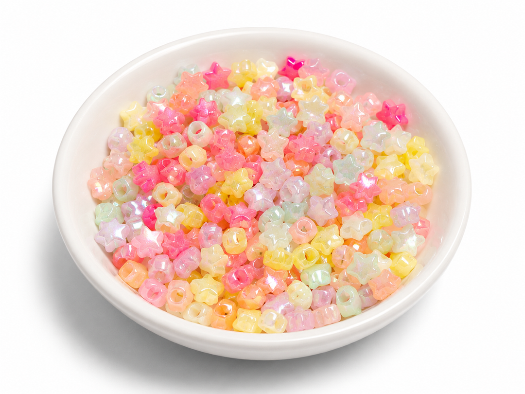 Holographic pastel Star beads