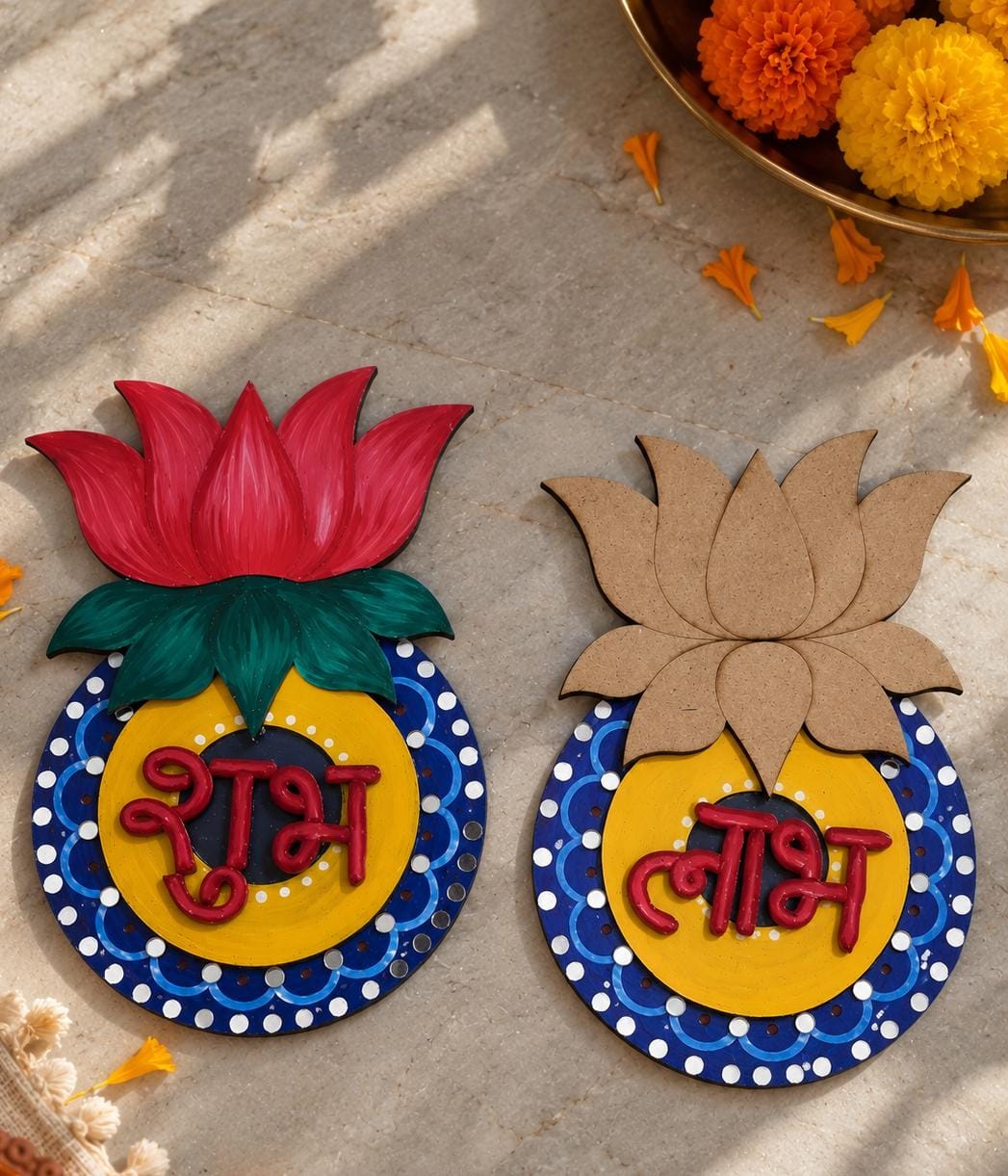 KalaKari MDF cutouts before and after painting