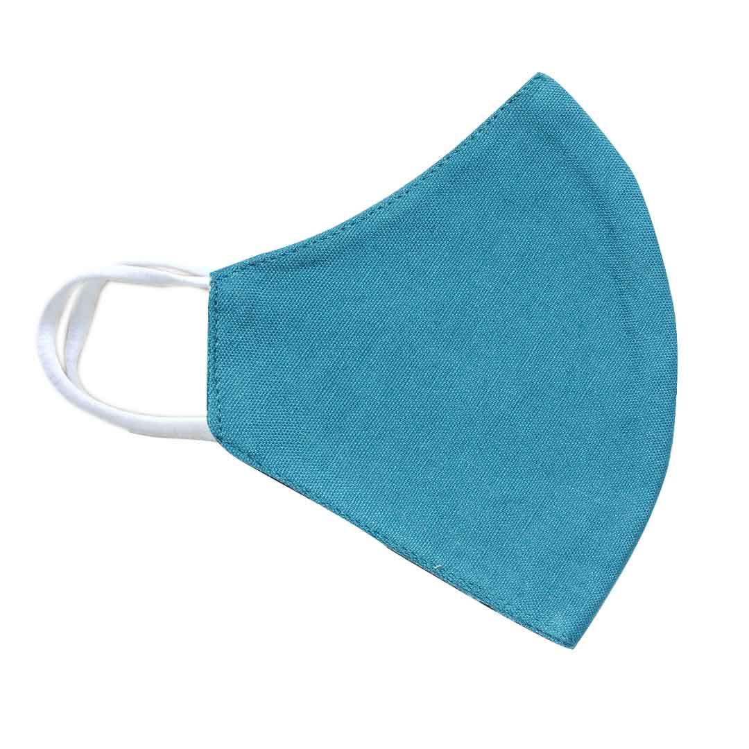 100% Cotton Linen Mask - Firozi - Dastkhat Studio